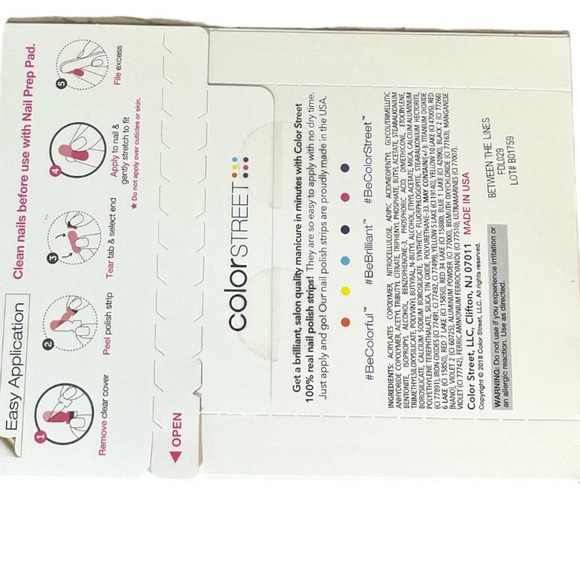 Color Street 100% Real Nail Polish‎ Strips Between the Lines - Picture 2 of 3